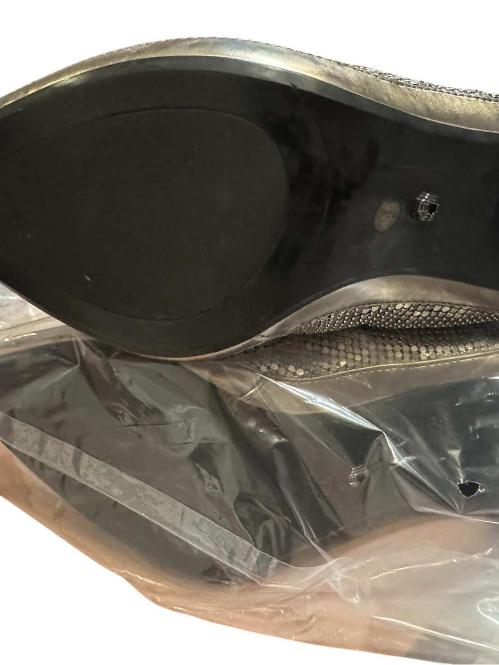 Carvela Kurt Geiger Armour Boot US 9.5 EUR 40.5 Silver NYE Statement Heels BNIB! - Picture 14 of 16